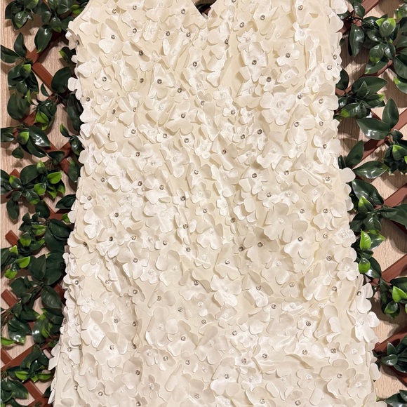 STINE GOYA White Textured Elena Floral Mini Dress Women’s Size XS - Picture 11 of 16